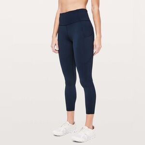 Lululemon Fast & Free 7/8 Tight II *Non-Reflective Nulux 25", True Navy, Size 4